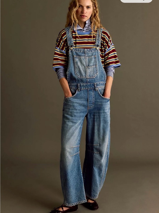 Free People Pants - Free People Barrel Denim Overalls size S